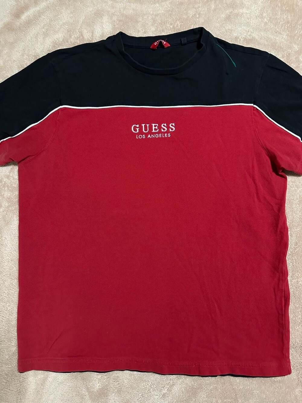 Guess Los Angeles Colorblock Embroidered T-Shirt, Size Small/Medium